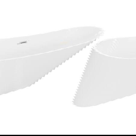Mexen Dora Свободно стояща вана 170 x 75 см, бяла, преливник от матиран никел