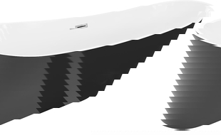 Mexen Dora свободностояща вана 170 x 75 cm, бяла/черна, преливник хром - 52071707575-01