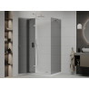 Mexen Roma отваряща се душ кабина 100 x 90 см, графит, хром + корито Flat, бял