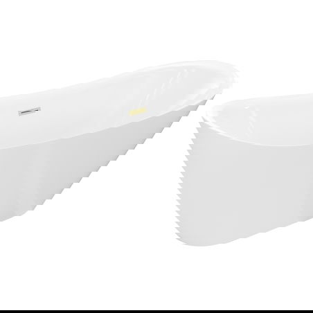 Mexen Lotos свободно стояща вана 140 x 75 см, бяла, преливник златен матиран - 52051407700-55