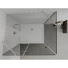 Mexen Roma завесна душ кабина 110 x 70 см, графит, хром + корито Flat, бяло