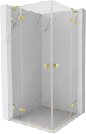 Mexen Lunar L Duo сгъваема душ кабина 110 x 110 см, прозрачна, златисто четkana - 834L-110L-110P-55-00