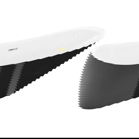 Mexen Lotos свободностояща вана 150 x 75 см, бяла/черна, преливник златен четкан - 52051507775-55