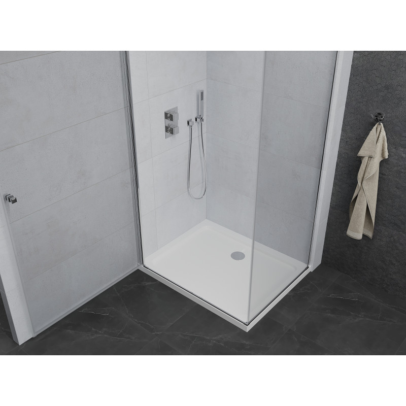 Mexen Pretoria отваряща се душ кабина 90 x 70 см, прозрачна, хром + плосък