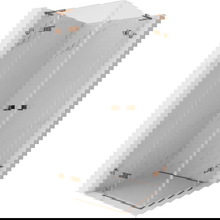 Mexen Lunar L Duo кабина за душ с врати 95 x 95 см, прозрачна, розово злато - 834L-095L-095P-60-00