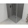 Mexen Roma люк за душ кабина 120 x 70 см, графит, хром + плоска тава Flat, бяла