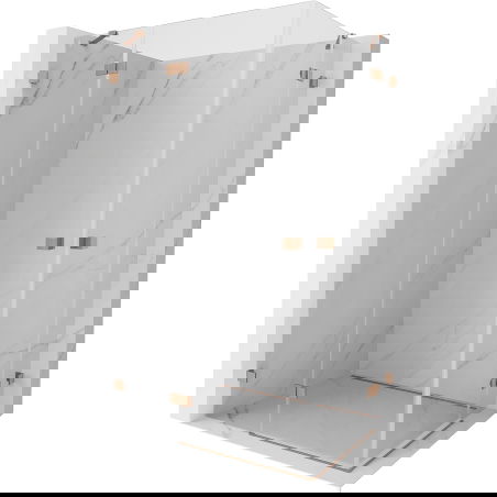 Mexen Lunar Duo кабинен душ ляв 100 x 90 см, прозрачен, четкана мед - 834-100L-090P-65-00