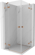 Mexen Lunar Duo душ кабина с врати 110 x 110 см, прозрачна, четкана мед - 834-110L-110P-65-00
