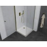 Mexen Pretoria обръщаема душ кабина 90 x 90 см, прозрачна, златна + тава Flat