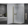 Mexen Pretoria душкабина с врата 70 x 100 см, прозрачна, златна + корито Flat