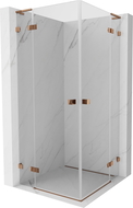 Mexen Lunar L Duo душ кабина с врати 110 x 110 см, прозрачно, розово злато - 834L-110L-110P-60-00