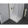 Mexen Pretoria врата душ кабина 90 x 70 см, прозрачна, златна + тава Flat