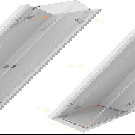 Mexen Lunar Duo отваряема душ кабина 115 x 115 cm, прозрачна, четка мед - 834-115L-115P-65-00