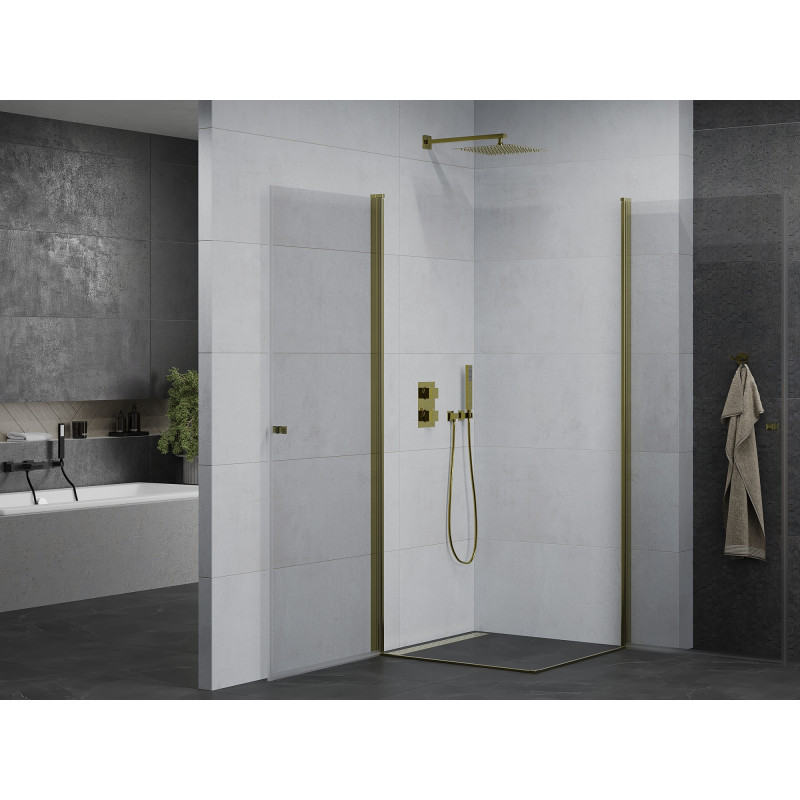 Mexen Pretoria Двойна душ кабина с 80 x 80 см, прозрачна, златна - 852-080-080-50-00-02