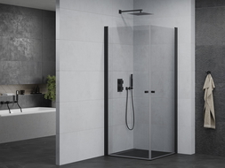 Mexen Pretoria Duo душ кабина отваряема 90 x 90 см, прозрачна, черна - 852-090-090-70-00-02