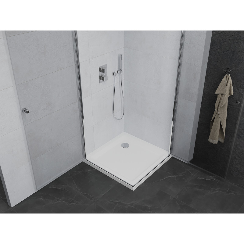 Mexen Pretoria Душ кабина с две врати 80 x 80 см, прозрачно стъкло, хром + плосък