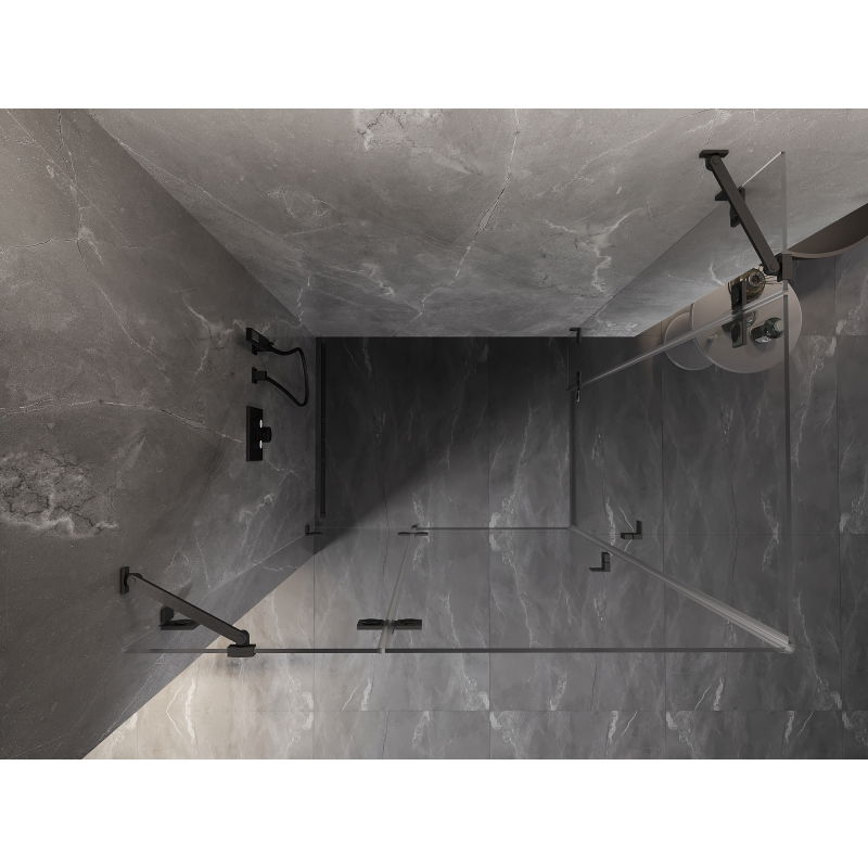 Mexen Lunar Duo ляво отваряща се душ кабина 110 x 75 см, прозрачна, четка Gun Gray - 834-110L-075P-66-00