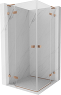 Mexen Lunar L Duo въртяща се душ кабина 110 x 110 см, прозрачна, матирано мед - 834L-110L-110P-65-00
