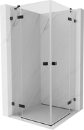 Mexen Lunar Duo въртяща се душ кабина 95 x 95 см, прозрачна, черна - 834-095L-095P-70-00