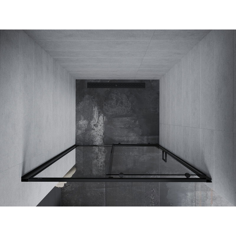 Mexen Apia плъзгаща врата за душ 140 см, прозрачна, черна - 845-140-000-70-00