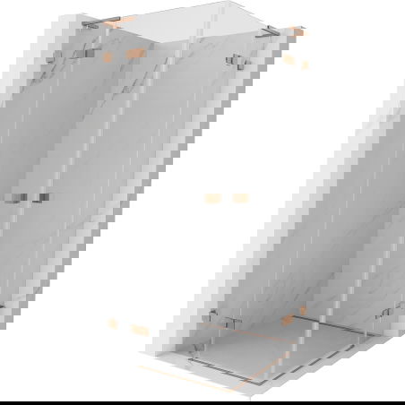 Mexen Lunar L Duo душ кабина сгъваема 115 x 115 см, прозрачна, четкана мед - 834L-115L-115P-65-00