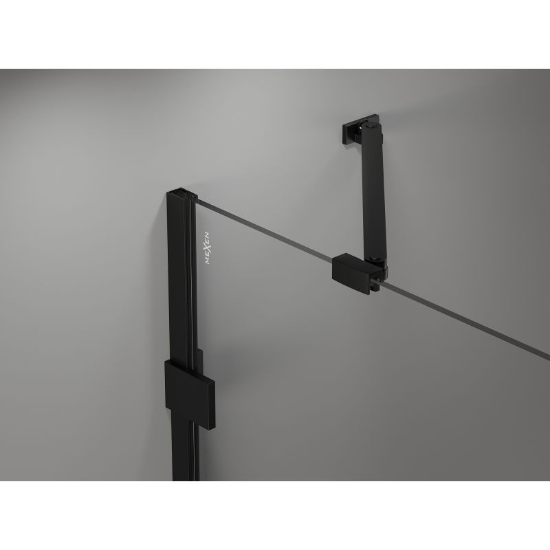 Mexen Lunar Duo лява душ кабина с врата 115 х 70 см, прозрачна, черна - 834-115L-070P-70-00