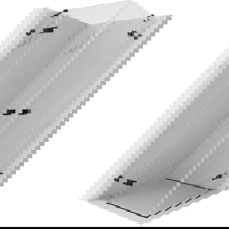 Mexen Lunar Duo душ кабина с врати 115 x 115 см, прозрачна, черна - 834-115L-115P-70-00