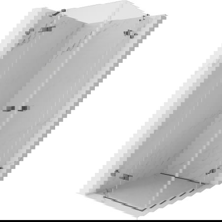 Mexen Lunar Duo душ кабина с врати 80 x 80 см, прозрачна, оръжеен метал - 834-080L-080P-95-00