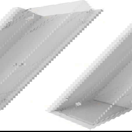 Mexen Lunar Duo лява душ кабина 100 x 95 см, прозрачна, матиран никел - 834-100L-095P-97-00