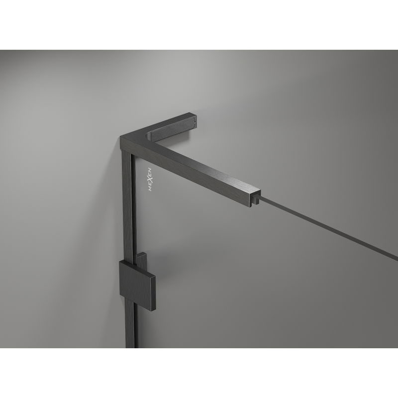 Mexen Lunar L Duo лява безрамкова душ кабина 105 x 75 см, прозрачна, четка оръжеен сив - 834L-105L-075P-66-00