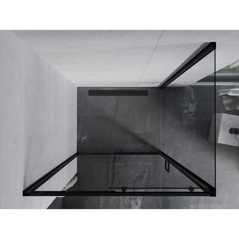 Mexen Apia плъзгаща душ кабина 125 x 70 см, прозрачна, черна - 840-125-070-70-00