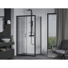 Mexen Apia разтегателна душ кабина 130 x 80 см, прозрачна, черна - 840-130-080-70-00