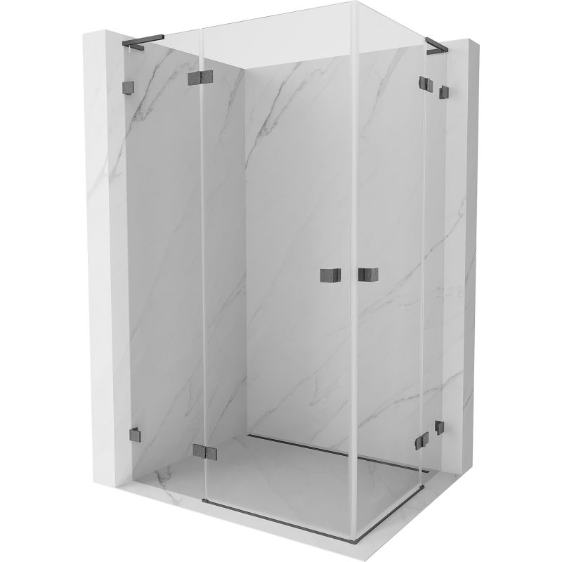 Mexen Lunar L Duo душ кабина с врата 120 x 105 см, прозрачно, четка сив пистолет - 834L-120L-105P-66-00