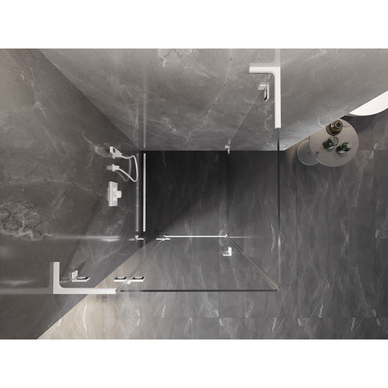 Mexen Lunar L душ кабина, лява врата 70 x 70 см, прозрачна, бяла - 834L-070-070-20-00-L