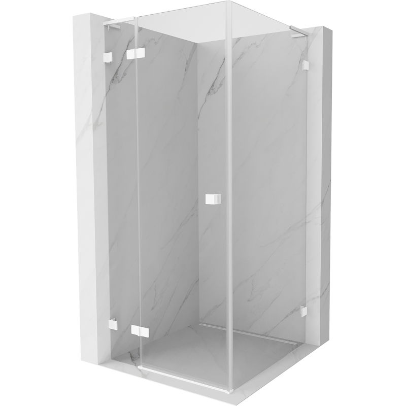 Mexen Lunar L лява душ кабина врата 80 x 80 см, прозрачна, бяла - 834L-080-080-20-00-L
