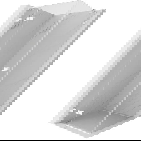 Mexen Lunar L лява душ кабина врата 80 x 80 см, прозрачна, бяла - 834L-080-080-20-00-L