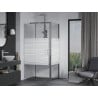 Mexen Apia плъзгаща се душ кабина 110 x 70 cm, бели ивици, хром - 840-110-070-01-20