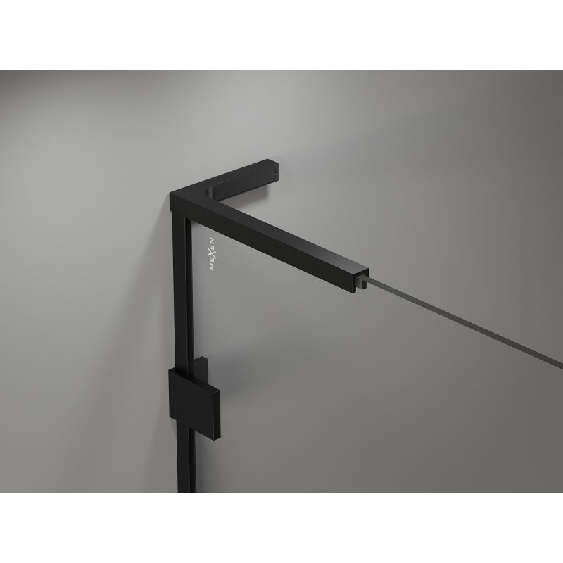 Mexen Lunar L Duo отваряща се душ кабина 80 x 80 см, прозрачна, черна - 834L-080L-080P-70-00