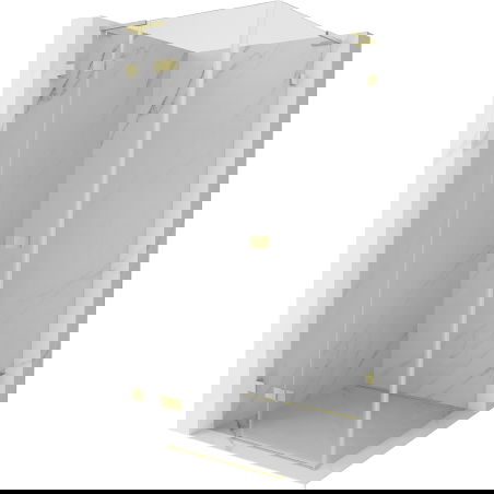 Mexen Lunar L лява душ кабина с врати 70 x 70 см, прозрачна, златно четкана - 834L-070-070-55-00-L