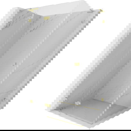 Mexen Lunar L душ кабина, отваряща се наляво 100 x 80 см, прозрачна, златна четкована - 834L-100-080-55-00-L