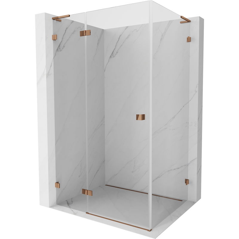 Mexen Lunar L лява врата на душ кабина 95 x 80 см, прозрачно, розово злато - 834L-095-080-60-00-L