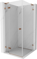 Mexen Lunar L, ляво отваряща се душ кабина 100 x 100 см, прозрачна, розово злато - 834L-100-100-60-00-L