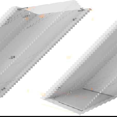 Mexen Lunar L душ кабина отваряща се лява 75 x 70 см, прозрачна, матирана мед - 834L-075-070-65-00-L