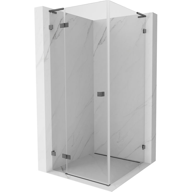 Mexen Lunar L лява отваряема душ кабина 70 x 70 см, прозрачна, четка сив цвят - 834L-070-070-66-00-L