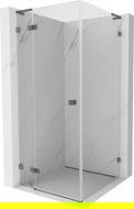 Mexen Lunar L лява отваряема душ кабина 70 x 70 см, прозрачна, четка сив цвят - 834L-070-070-66-00-L
