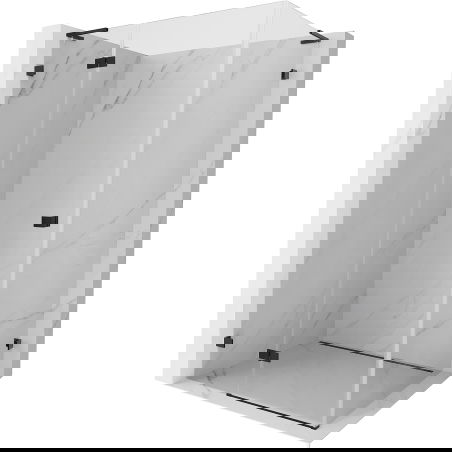 Mexen Lunar L ъглова душ кабина лява 85 x 70 см, прозрачна, черна - 834L-085-070-70-00-L