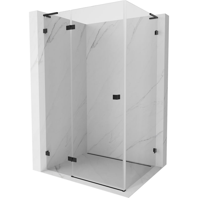 Mexen Lunar L лява душ кабина с врата 90 x 70 см, прозрачна, черна - 834L-090-070-70-00-L