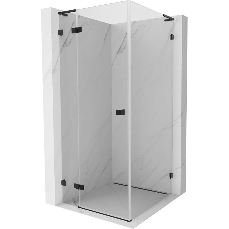 Mexen Lunar L душ кабина с отваряне наляво 90 x 90 см, прозрачна, черна - 834L-090-090-70-00-L