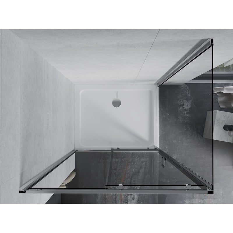 Mexen Apia плъзгаща се душ кабина 120 x 100 cm, прозрачна, хром + подложка Flat