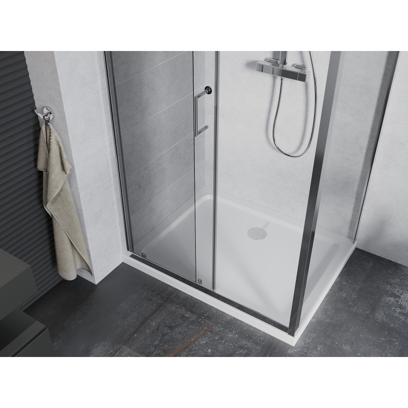 Mexen Apia плъзгаща се душ кабина 130 x 100 см, прозрачна, хром + плосък